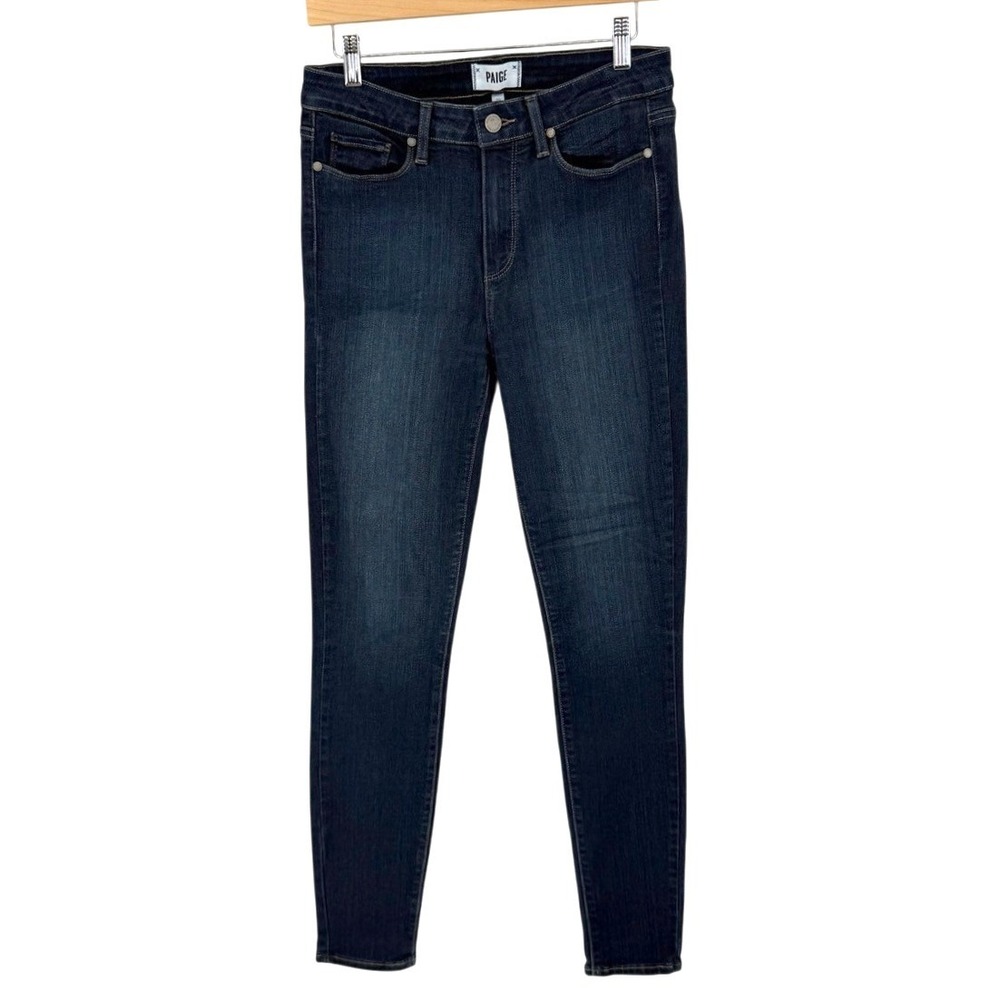 Paige Womens 29 Jeans Hoxton Ultra Skinny High Rise Dark Wash Stretch Denim Slim - Picture 4 of 8